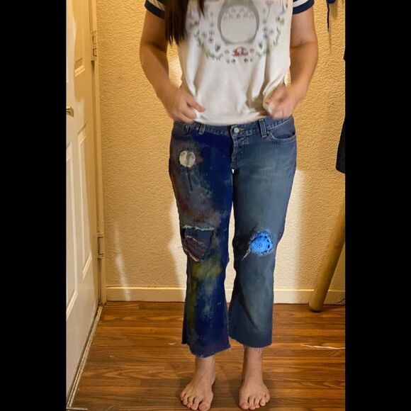 Lucky Brand Women’s Wearable art Jeans Sz 8 - Picture 2 of 10